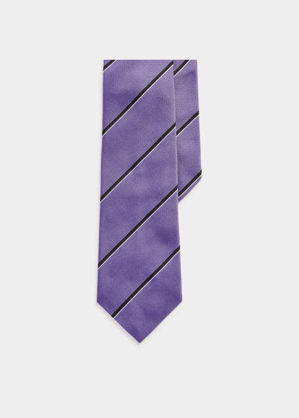 Men's Ralph Lauren Striped Silk Repp Ties | 697408TZM